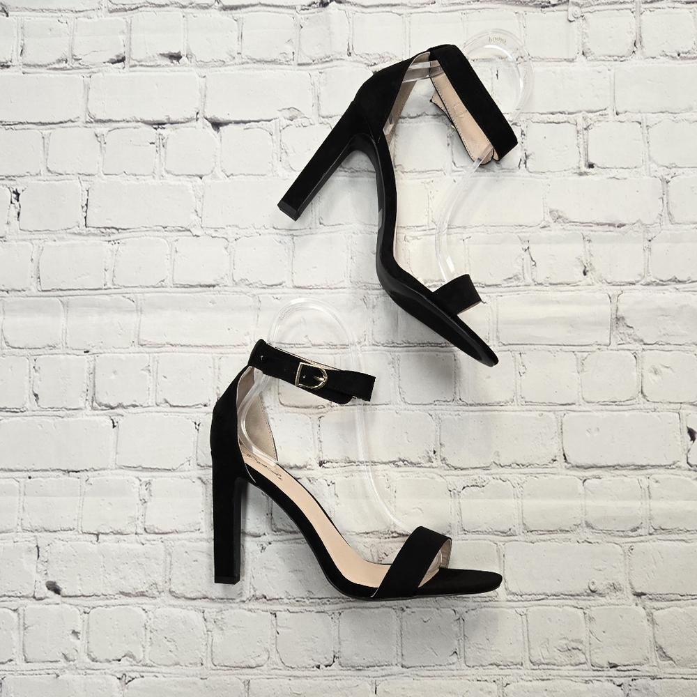 Single Strap Faux Suede Heels Women's Size 10
